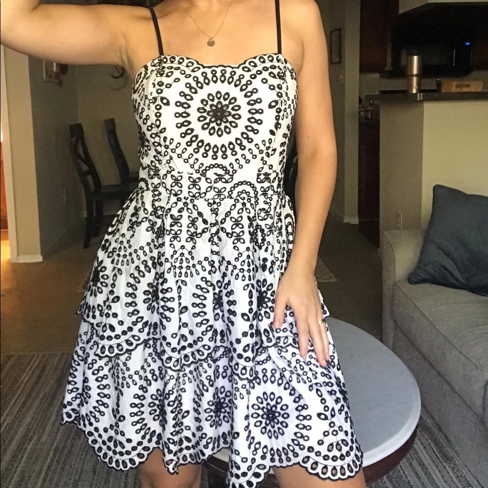 Black and White Eyelet Express dress